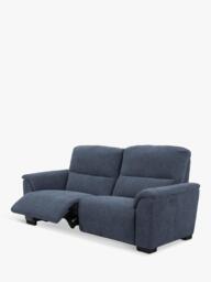 John Lewis Unwind Large 3 Seater Power Recliner Sofa, Blue Chenille - thumbnail 5