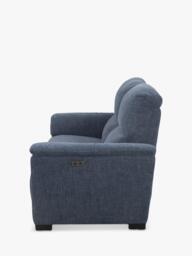 John Lewis Unwind Large 3 Seater Power Recliner Sofa, Blue Chenille - thumbnail 3