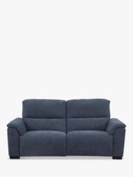 John Lewis Unwind Large 3 Seater Power Recliner Sofa, Blue Chenille - thumbnail 1