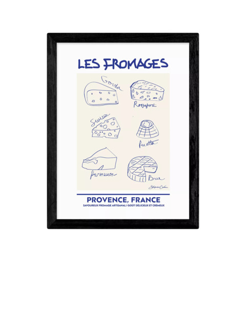 EAST END PRINTS Stephie Cardona 'Les Fromages' Framed Print - image 1
