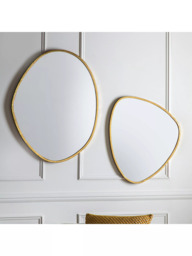 Gallery Direct Chattenden Organic Free Form Metal Frame Wall Mirror, 70 x 60cm, Gold - thumbnail 3