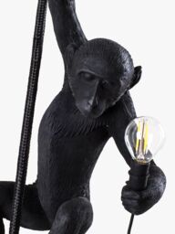 Seletti Hanging Monkey Indoor/Outdoor Old Pendant Light, Black - thumbnail 2