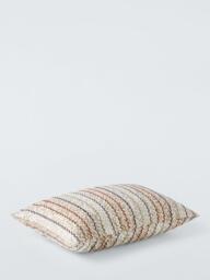 John Lewis Embroidered Chevron Cushion, Natural/Multi - thumbnail 2