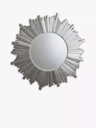 Gallery Direct Herzfield Starburst Round Mirror, 100cm, Silver - thumbnail 1