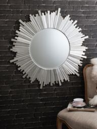 Gallery Direct Herzfield Starburst Round Mirror, 100cm, Silver - thumbnail 2
