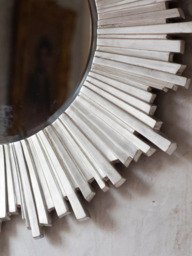 Gallery Direct Herzfield Starburst Round Mirror, 100cm, Silver - thumbnail 3