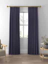 John Lewis Cotton Blend Made to Measure Curtains or Roman Blind, Navy - thumbnail 3