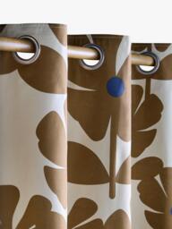 Orla Kiely Wildflower Pair Lined Eyelet Curtain, Coffee - thumbnail 2