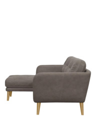 John Lewis Arlo LHF Chaise Leather Sofa, Light Leg - thumbnail 3