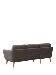John Lewis Arlo LHF Chaise Leather Sofa, Light Leg - thumbnail 4