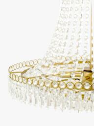 Laura Ashley Enid Grande Crystal Chandelier Ceiling Light, Antique Brass - thumbnail 5