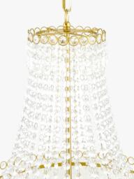Laura Ashley Enid Grande Crystal Chandelier Ceiling Light, Antique Brass - thumbnail 4
