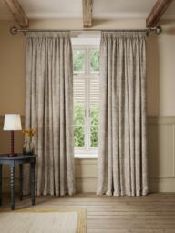 John Lewis Wilcote Textured Cut Velvet Pair Blackout Lined Pencil Pleat Curtains - thumbnail 3