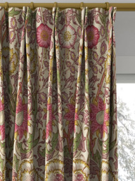 Morris & Co. Pink and Rose Made to Measure Curtains or Roman Blind, Manilla/Wine - thumbnail 4