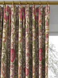 Morris & Co. Pink and Rose Made to Measure Curtains or Roman Blind, Manilla/Wine - thumbnail 2