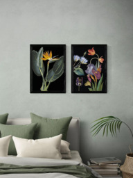 EAST END PRINTS Natural History Museum 'Dark Floral' Framed Print, Set of 2 - thumbnail 2