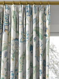 Sanderson Newnham Courtney Made to Measure Curtains or Roman Blind, Eucalyptus/Cadet Blue - thumbnail 2
