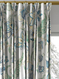 Sanderson Newnham Courtney Made to Measure Curtains or Roman Blind, Eucalyptus/Cadet Blue - thumbnail 6