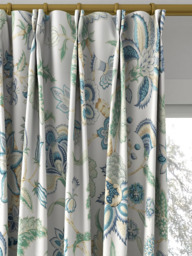 Sanderson Newnham Courtney Made to Measure Curtains or Roman Blind, Eucalyptus/Cadet Blue - thumbnail 4