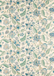 Sanderson Newnham Courtney Made to Measure Curtains or Roman Blind, Eucalyptus/Cadet Blue - thumbnail 1