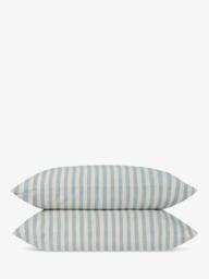 Piglet in Bed Pembroke Stripe Linen Blend Bedding, Costal Blue - thumbnail 5