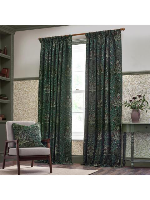 Morris & Co. Acorn Jacquard Pair Lined Pencil Pleat Curtains - image 1
