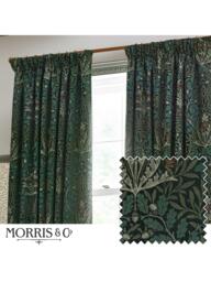 Morris & Co. Acorn Jacquard Pair Lined Pencil Pleat Curtains - thumbnail 2