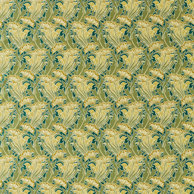 Morris & Co. Laceflower Made to Measure Curtains or Roman Blind, Pistachio/Linen - image 1