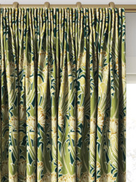 Morris & Co. Laceflower Made to Measure Curtains or Roman Blind, Pistachio/Linen - thumbnail 2