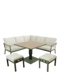 LG Outdoor Tuscany 7-Seater Corner Garden Modular Dining Set with Square Height Adjustable Table - thumbnail 1