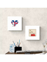 John Lewis Peanuts 'Snoopy Union Jack' Framed Print & Mount, 23 x 23cm, Multi - thumbnail 2