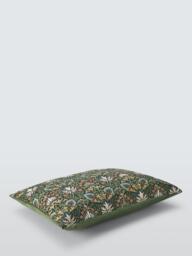 Morris & Co. Meda Iris Cushion, Forest Green - thumbnail 3