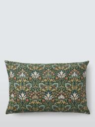 Morris & Co. Meda Iris Cushion, Forest Green