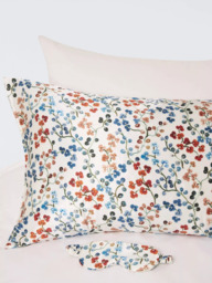 John Lewis Clover Mulberry Silk Pillowcase and Mask Set, Multi - thumbnail 2