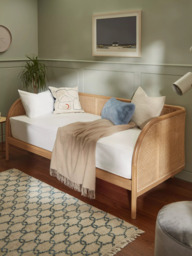 John Lewis Rattan Wrapped Guest Bed, Single, Oak - thumbnail 2