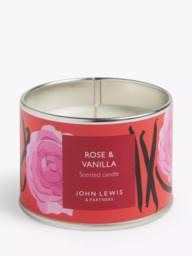 John Lewis Rose & Vanilla Tin Scented Candle, 225g - thumbnail 3