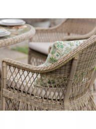 Bramblecrest RHS Rosemoor 6-Seater Ellipsis Garden Dining Table & Chairs Set with Parasol, Latte - thumbnail 4