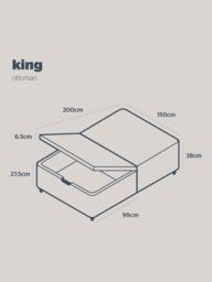 Silentnight Non-Sprung Upholstered Half Ottoman Divan Base, King Size - thumbnail 5