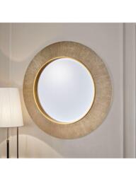 Yearn Aubry Textured Round Wall Mirror, 90cm
