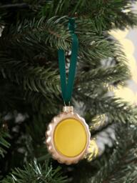 John Lewis Curate & Collect Pastel de Nata Bauble, Yellow/Gold - thumbnail 3