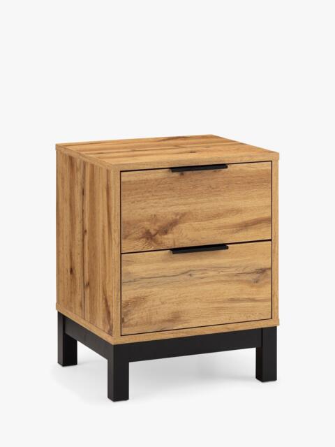 Julian Bowen Bali 2 Drawer Bedside Table, Oak - image 1