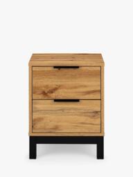 Julian Bowen Bali 2 Drawer Bedside Table, Oak - thumbnail 3