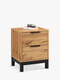 Julian Bowen Bali 2 Drawer Bedside Table, Oak - thumbnail 4