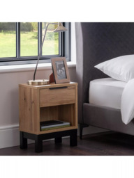 Julian Bowen Bali 1 Drawer Bedside Table, Oak - thumbnail 4
