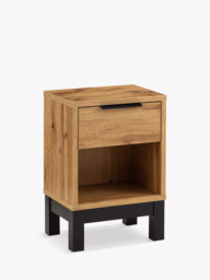 Julian Bowen Bali 1 Drawer Bedside Table, Oak - thumbnail 1