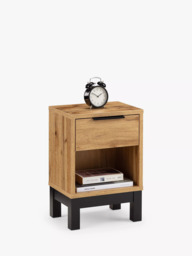 Julian Bowen Bali 1 Drawer Bedside Table, Oak - thumbnail 2