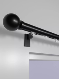 John Lewis Made to Order Select Curl Gliding Curtain Pole with Ball Finial, Wall Fix, Dia.30mm - thumbnail 2