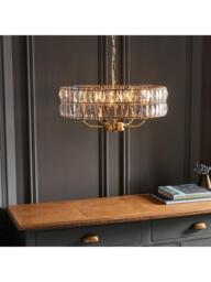 Bay Lighting Clarie 5 Bulb Cut Glass Pendant Ceiling Light, Metallic Brass - thumbnail 5