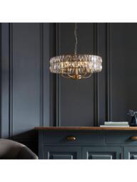 Bay Lighting Clarie 5 Bulb Cut Glass Pendant Ceiling Light, Metallic Brass - thumbnail 3
