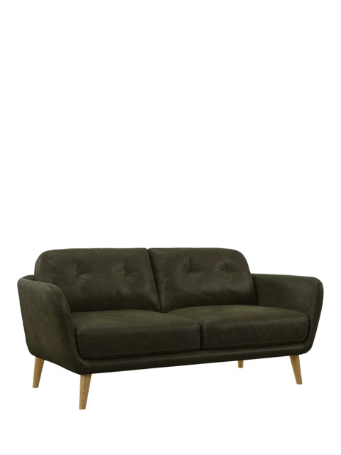 John Lewis Arlo Medium 2 Seater Leather Sofa, Light Leg - image 1